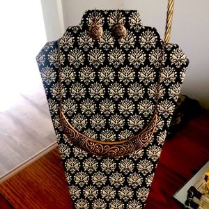 Bronze Necklace and Earrings